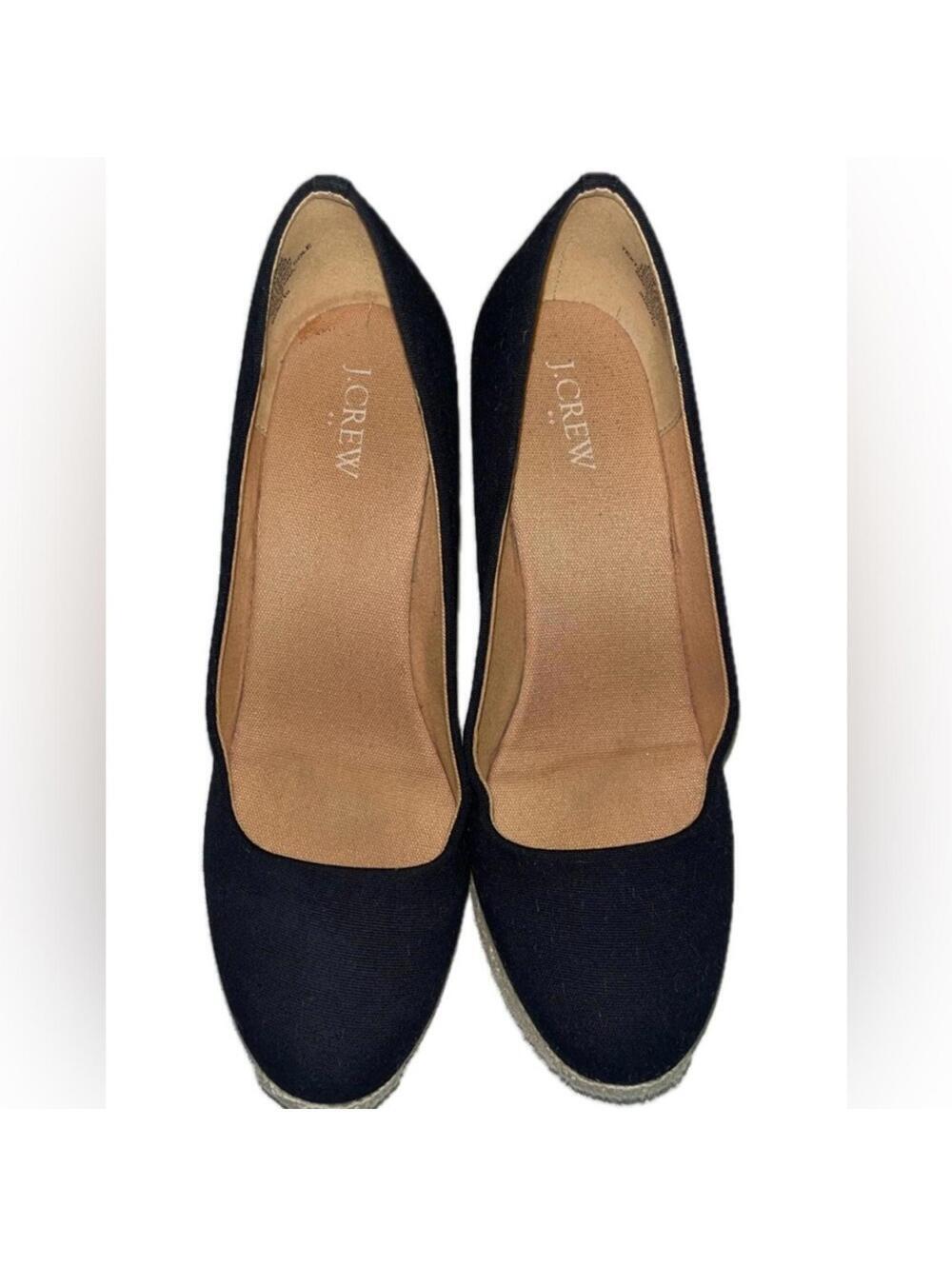 J. Crew Women’s Seville Canvas Espadrille, Black - Picture 3 of 7